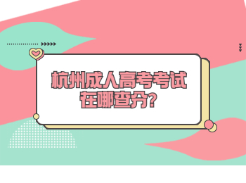 杭州成人高考考試在哪查分?